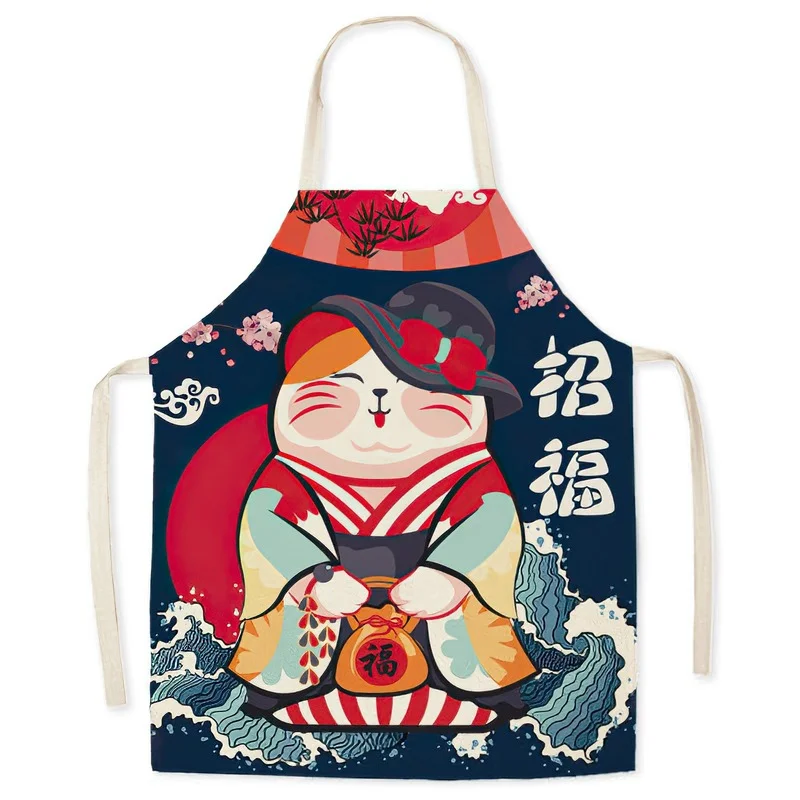 Polyester Apron Cat Adult Child Leeveless Bib Waterproof Oil-Proof Baking Accessories Home Clean Tool Household Kitchen Supplies