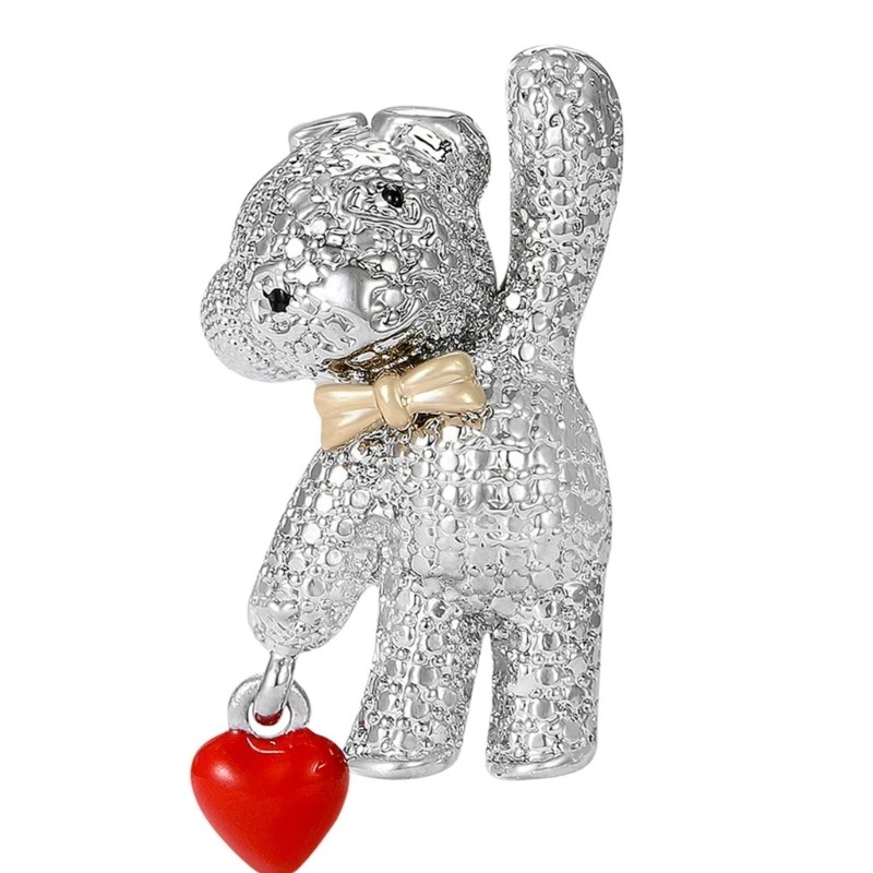  Heart Bear Brooch Alloy Made Simple Designs For Everyday Fashion Enhancement