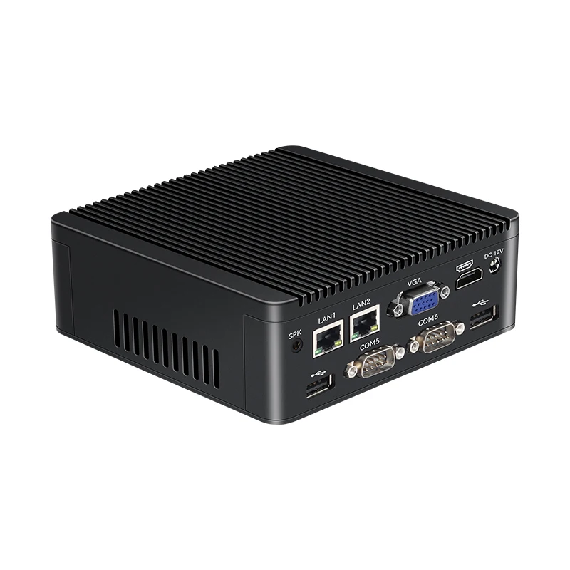 XCY PC Mini Tanpa Kipas Intel Celeron J4125 2x LAN 6x COM HDMI VGA WiFi 4G LTE Windows 10/11 Linux Desktop Komputer Industri