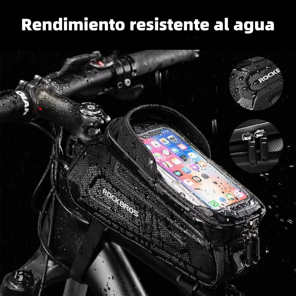 ROCKBROS Local Shipping Bike Bag Phone Touch Screen 1.7L High Capacity Cycling Bag Waterproof Wear Resistant Top Bottom Tube Bag