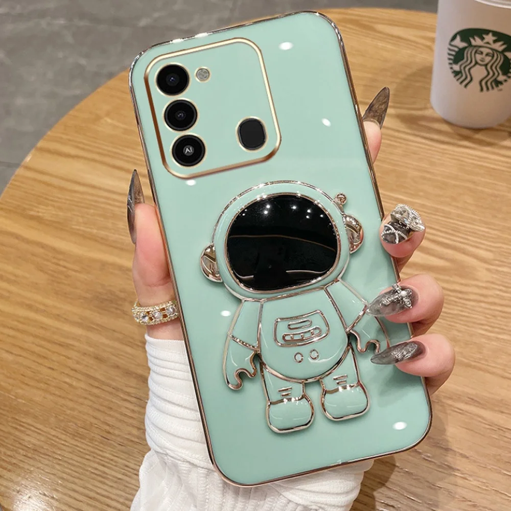 Аксессуары для Tecno Spark 8C 8 7 7T PRO 6 GO 5 Air Square Plating Bling Soft Shockproof Cover Camon 18P 18 18T Pova 3 2 4 Pro