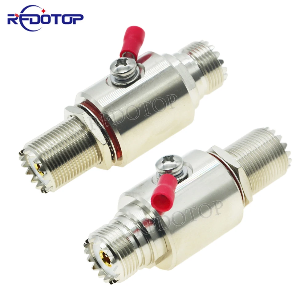 1Pcs SO239 UHF Female to UHF Female  Connector Coaxial Lightning Protector  Gas Discharge Protection for Radio WLAN WiFi 50Ohm