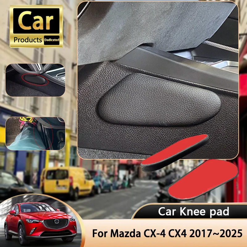 

For Mazda CX-4 CX4 2017~2025 2018 2019 2020 GK Car Leg Knee Pad PU Lether Center Control Rest Cushions Thigh Support Cushion