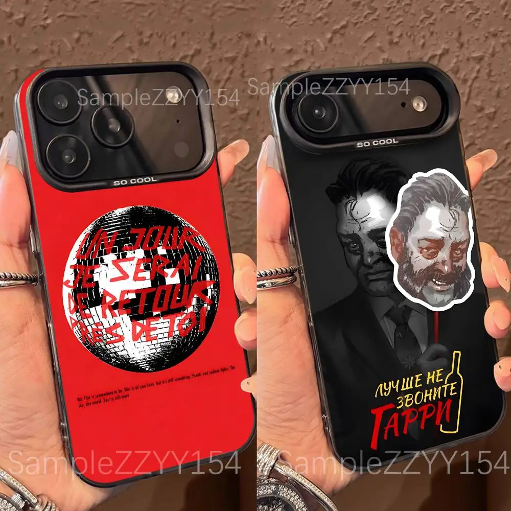 

Game Disco Elysium Phone Case For iPhone 17,16,15,14,13,12,X,8,Pro,Max,Plus,E,SE4,Air,Mini Black IMD Matte