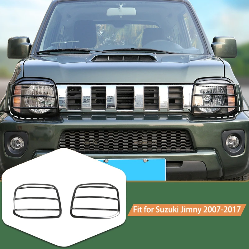 

Car Metal Front Headlight Lamp Decorative Protective Cover For Suzuki Jimny 2007-2017 Car Exterior Accessories