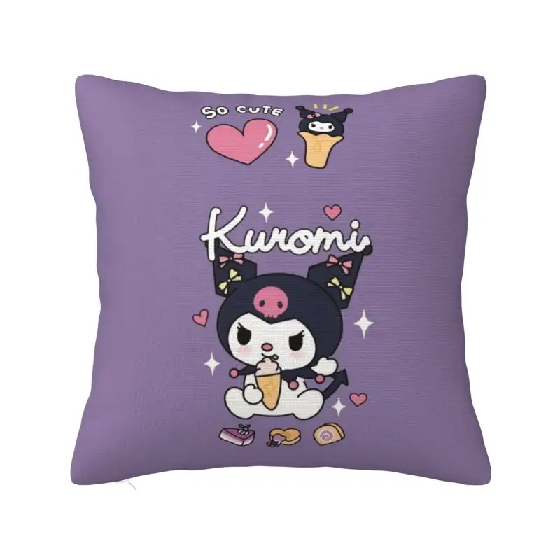 

Custom Nordic Cute Kuromi Cartoon Anime Cushion Cover for Sofa Polyester Throw Pillow Case