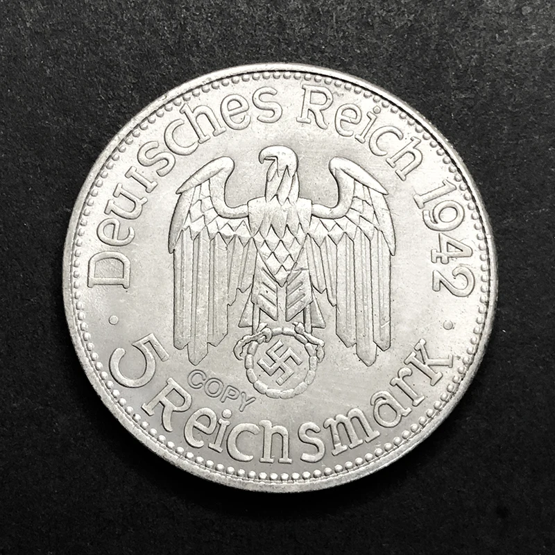 1942 Germany 5 Marks Copy Collection Commemorative Coin Antique Imitation Crafts Old Money Home Decoration Medal Christmas Gift