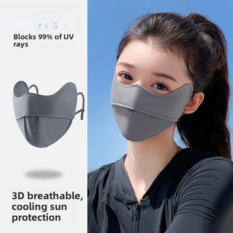 

Women's Summer New UPF50 Sun Protection Mask Small Ice Silk Sunshade Face Covering Eye Corner Protection Decorative Medical E...