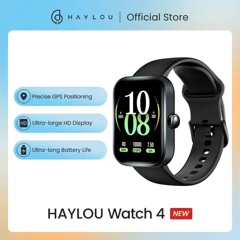 HAYLOU Orologio 4 GPS Smartwatch Display HD da 1.93 '' Chiamata telefonica Bluetooth Monitoraggio della salute IP68 Orologio sportivo intelligente impermeabile