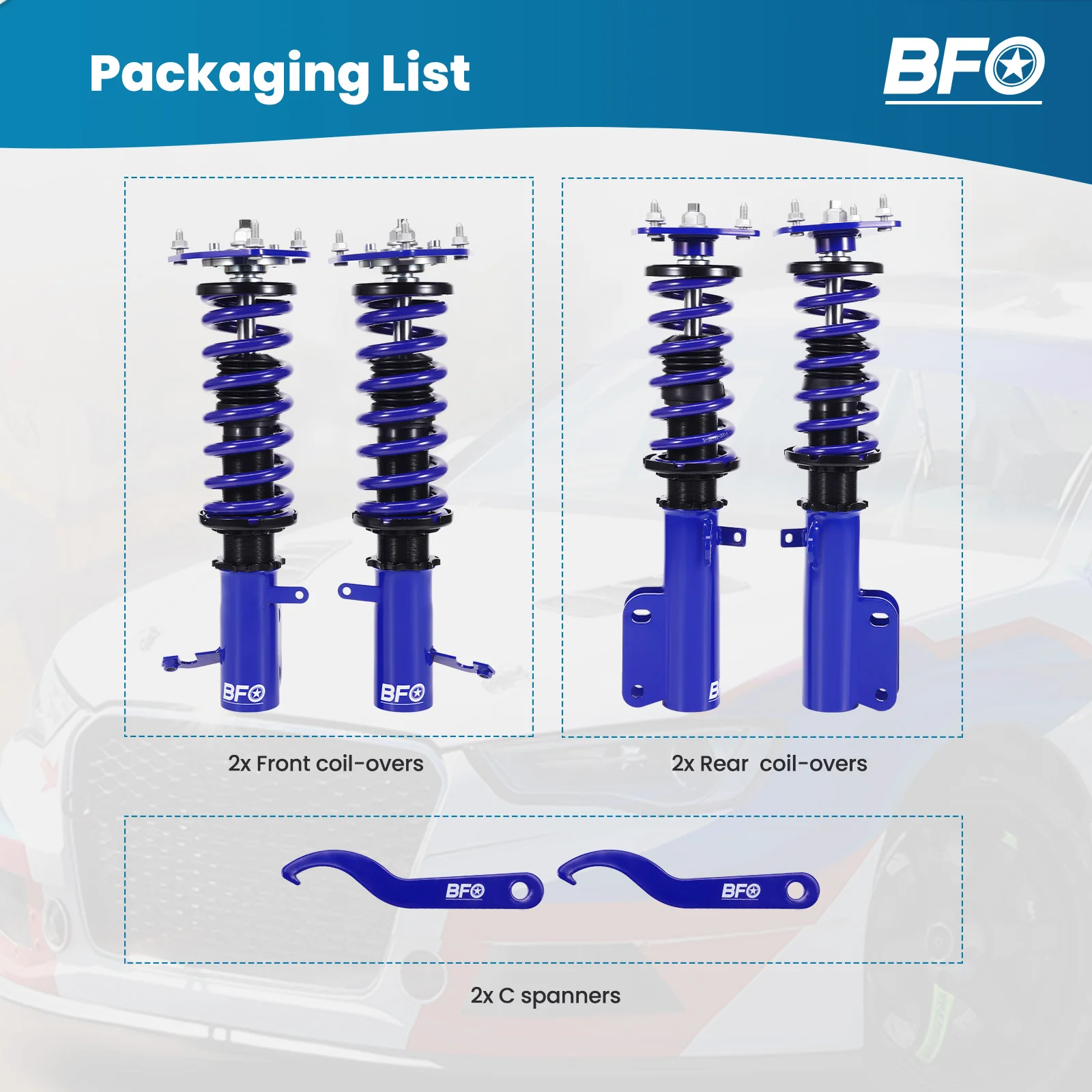 

Coilovers Shocks Springs Kit For Toyota Corolla 88-99 E90 E100 E110 AE92 AE101