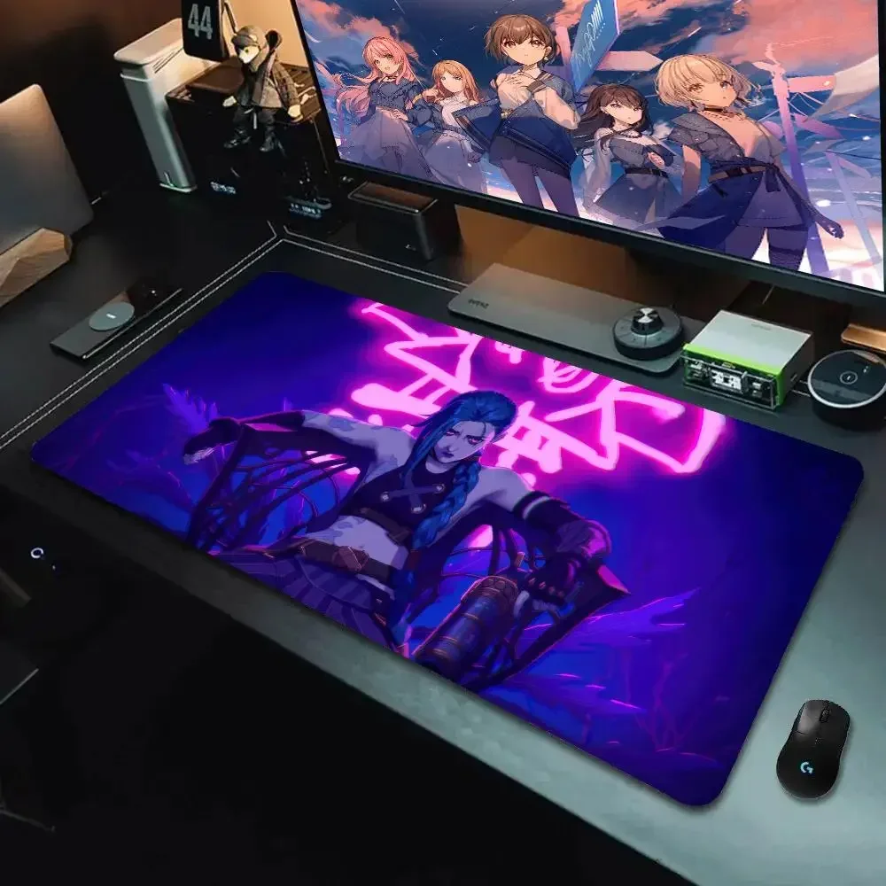 New Arrivals arcane J_Jinx Mouse Pad XXL Gaming Setup Accessories Desk Protecter Non-Slip Rubber lock Edge Desktop Extended Mat