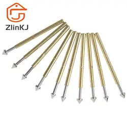 100 Pcs P75-E2 / P75-E3  Spring Test Probe Pogo Pin 1.3mm Conical Head Gold Plated 1.0mm Thimble Wholesale