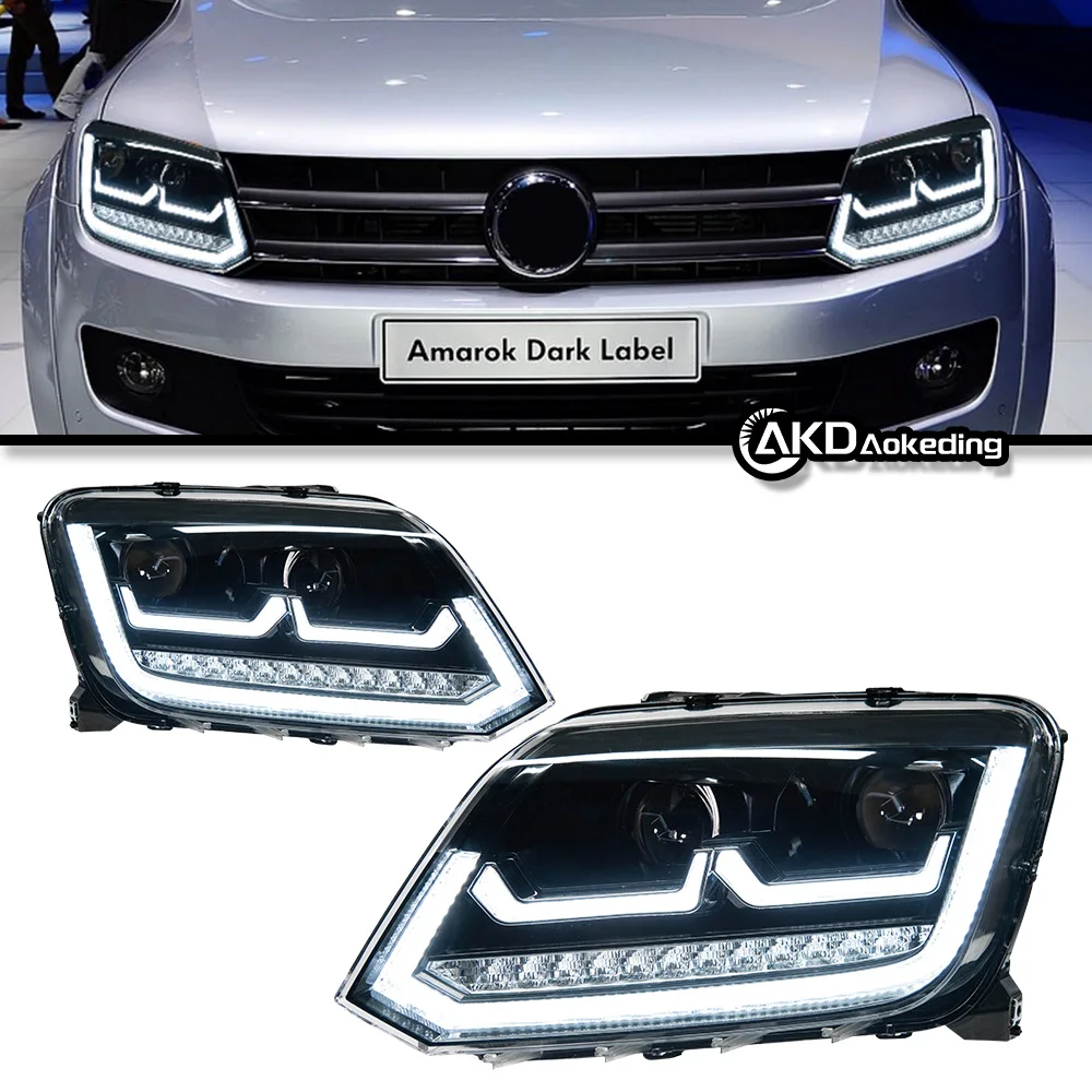 Faros delanteros de coche para VW Amarok, faros LED 2010-2022, faros Amarok DRL, señal de giro, lente de proyector LED de haz alto
