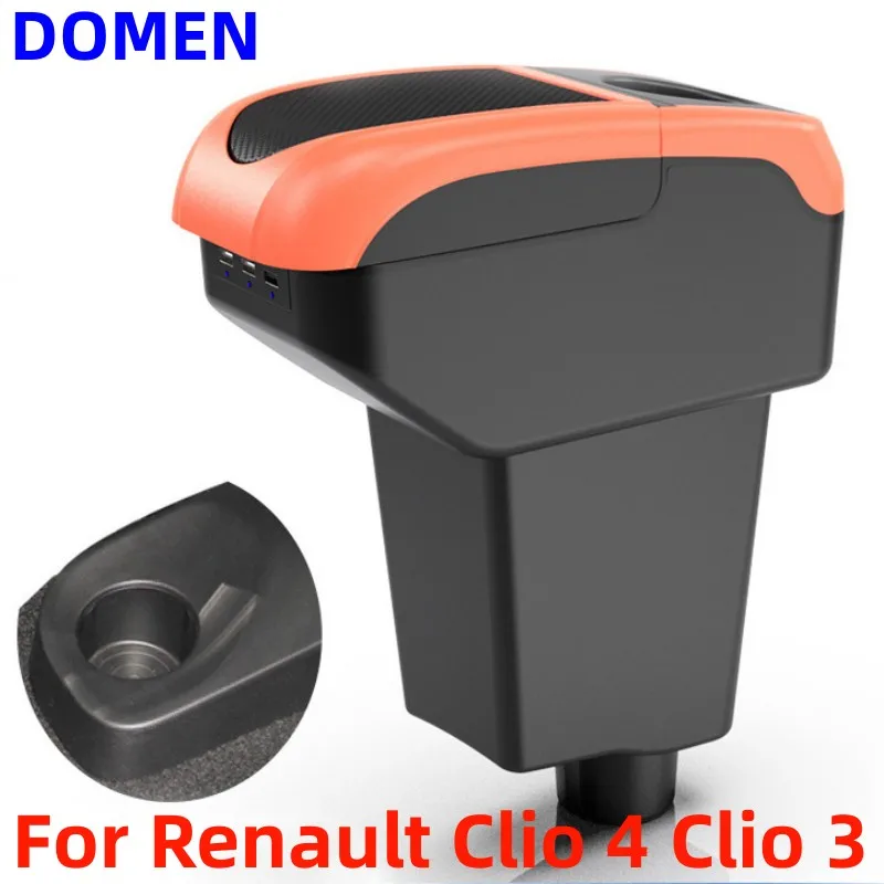 For Renault Clio 4 Armrest Box Renault Captur Clio 3 III IV Accessories Storage Box USB Multifunction clio4 clio3 Armrest box