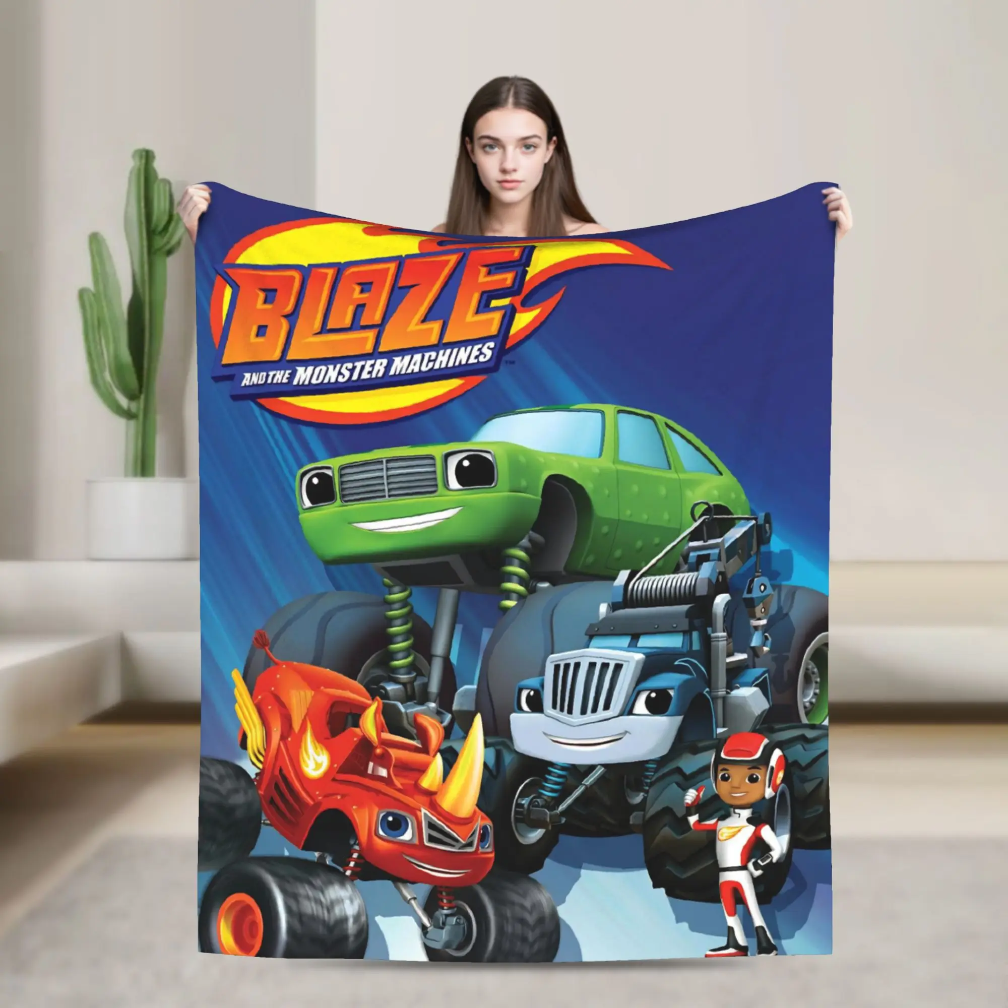 Blaze and the Monster Machines Blanket Super Soft Warm  Throw Blankets for Living Room 50x60 Inches Multi-size Bedspread