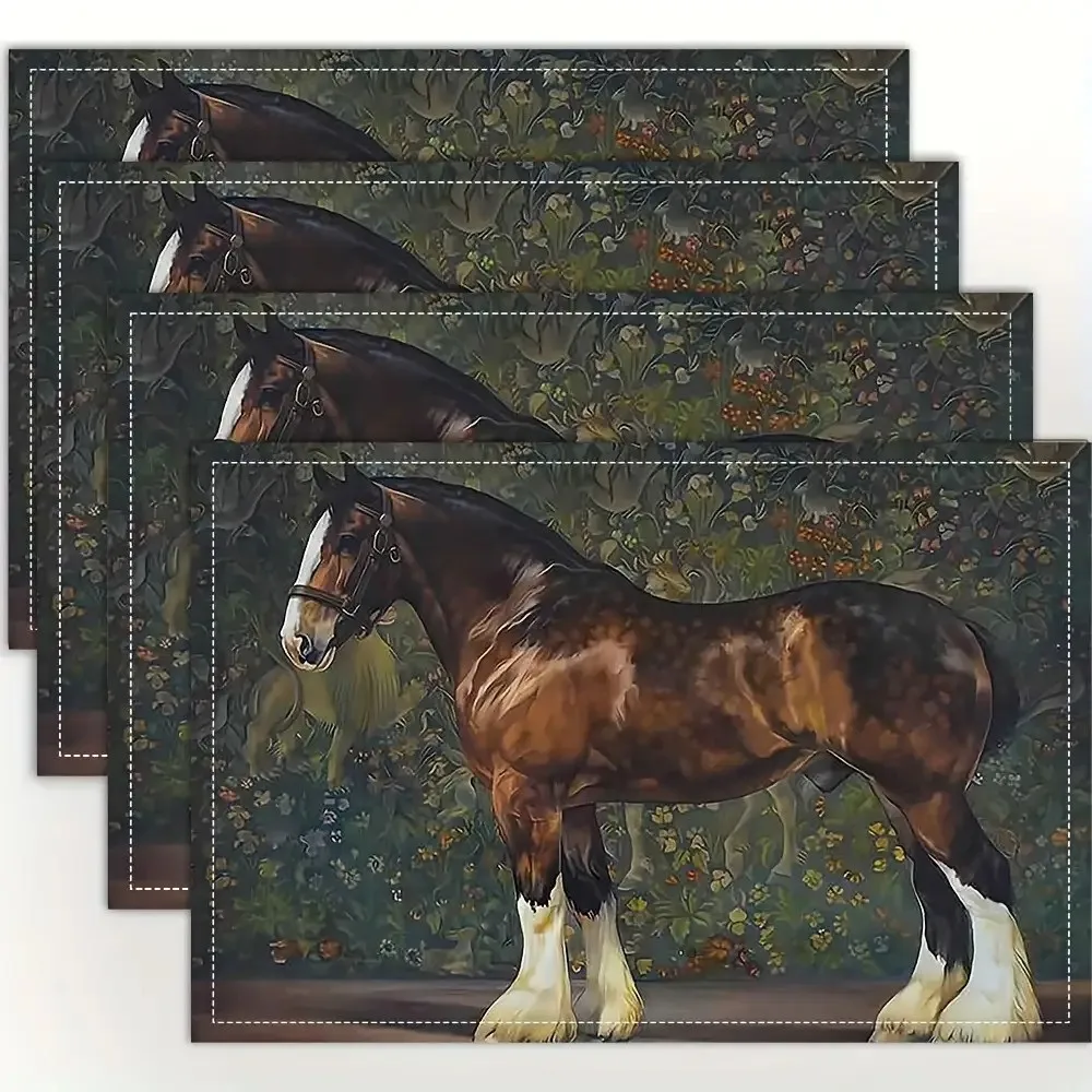 Single-Sided Printed Table Mats Measuring Featuring a Flat Design with a Brown Pattern Suitable for Dining
