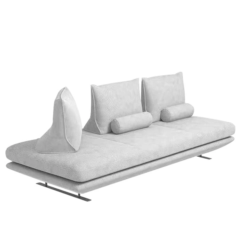 Italian minimalist armless wabi-sabi wind small apartment living room cotton and linen fabric straight row sofa