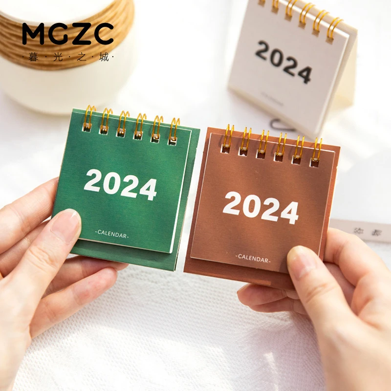 1Piece 2024 Mini Desk Calendar Simple Calendar Creative Calendar Self-disciplined Punching Plan Student Stationaries Accessories