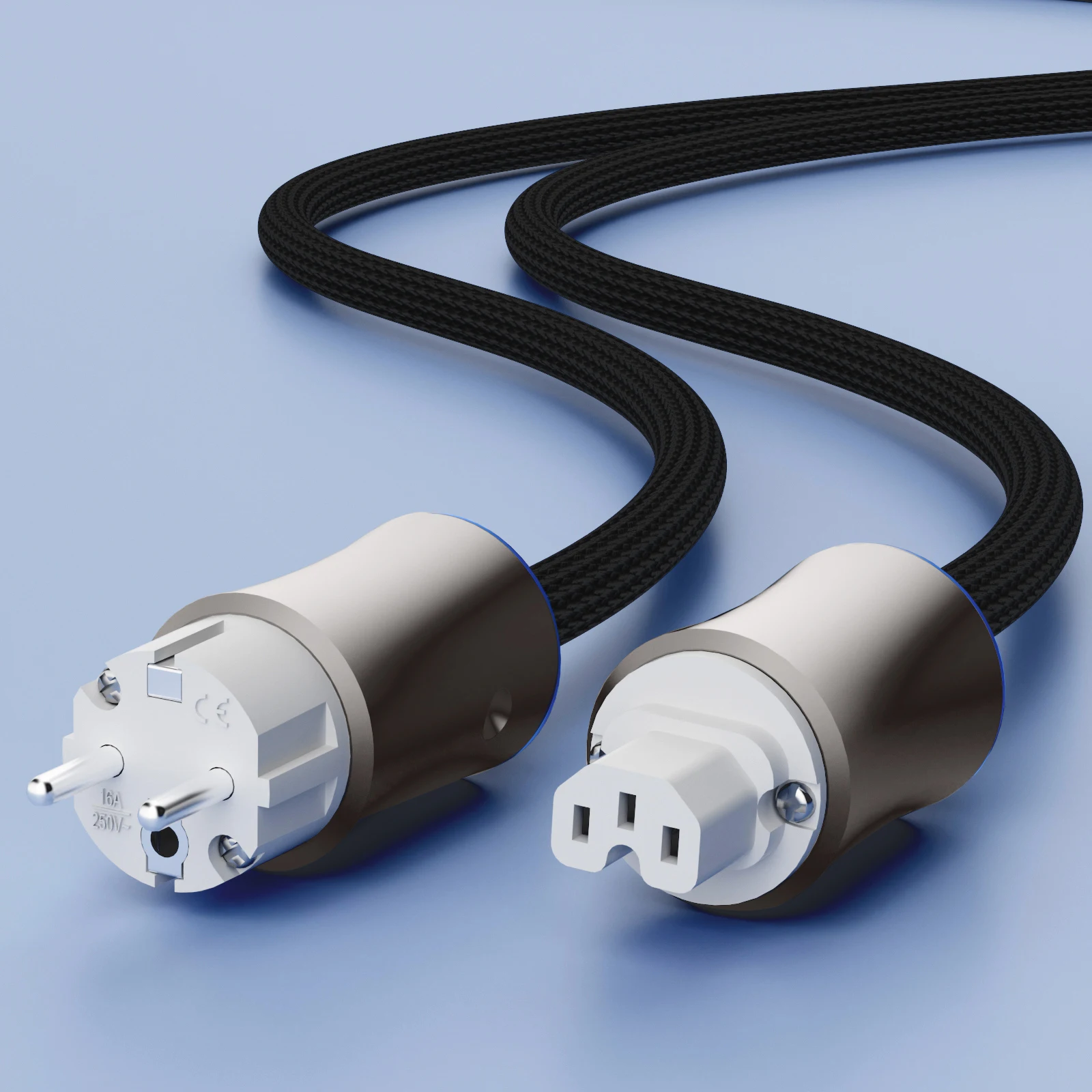 Plugue de alimentação de prata pura Monosaudio Hi-End CRYO -196 ° C UE EUA Schuko Power plug Conector de alimentação de prata sólida de alta pureza