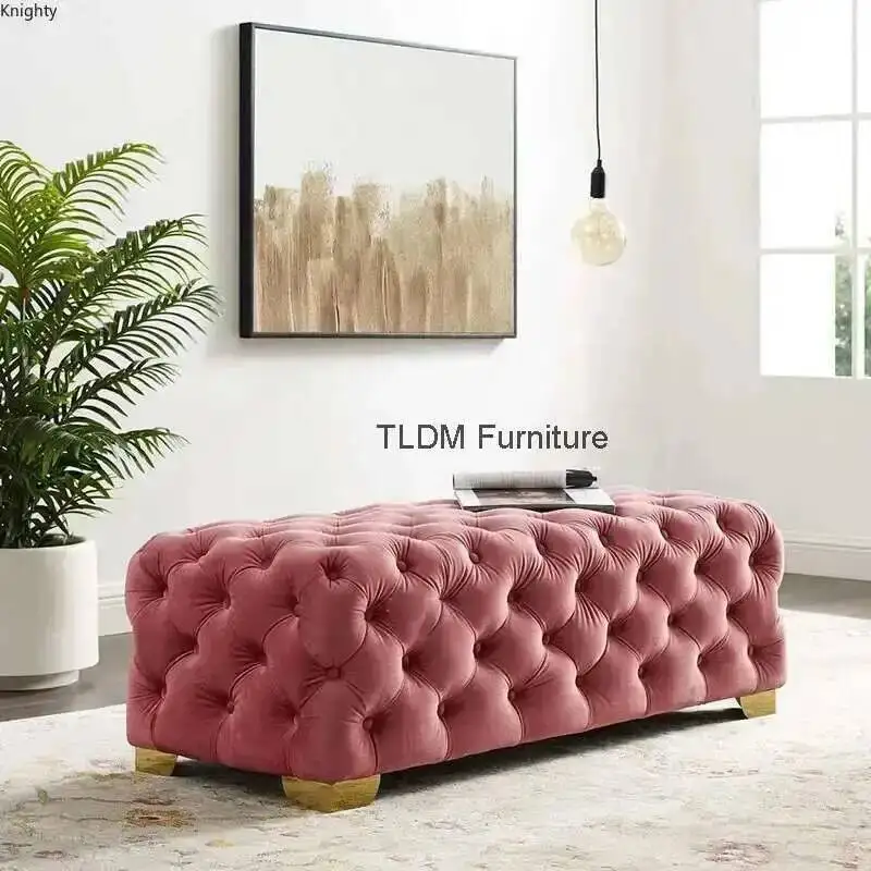 

Light Luxury Living Sofas Leisure Nordic Room Lazy Sofa Bed Home Bedroom Furniture Modern Door Shoe Stool Velvet Sofa M