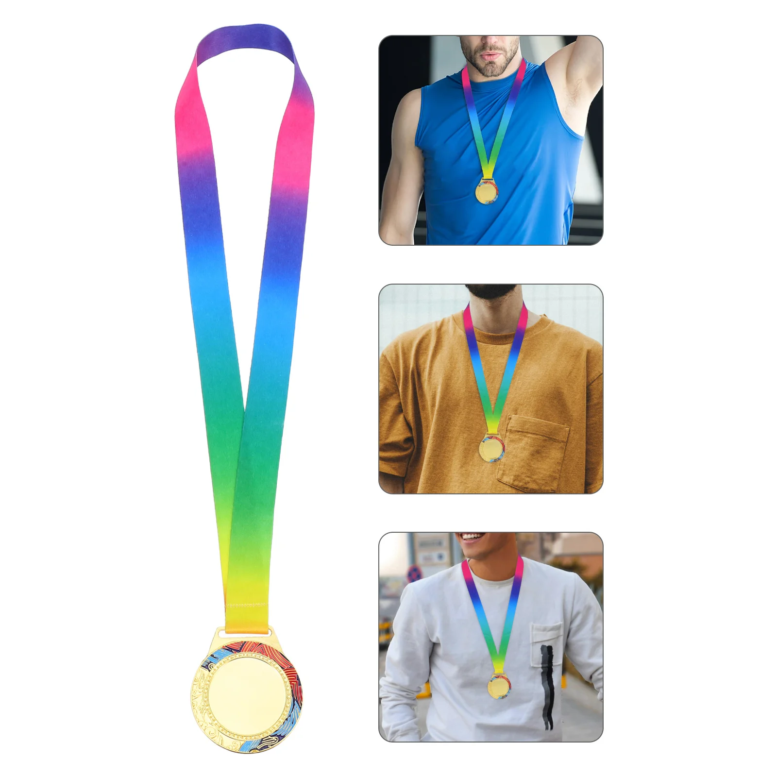 2 قطعة ميدالية ذهبية جوائز رياضية سبائك الزنك معدن الفائز ميداليات الشريط لماراثون كرة السلة كرة القدم أحداث البطولة المدرسية