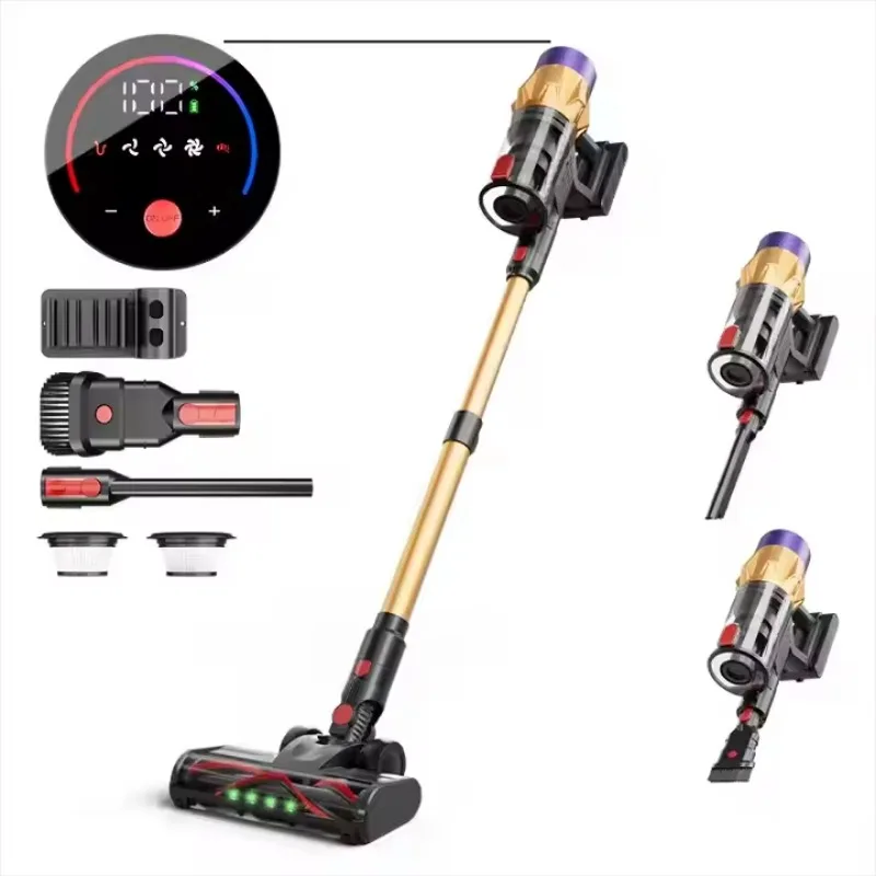 Lightweight Hepa Filtration LED Headlight Max 35Kpa Cordless Stick Rechargeable Vacuum Cleaner for Carpet Floor Pet Hair