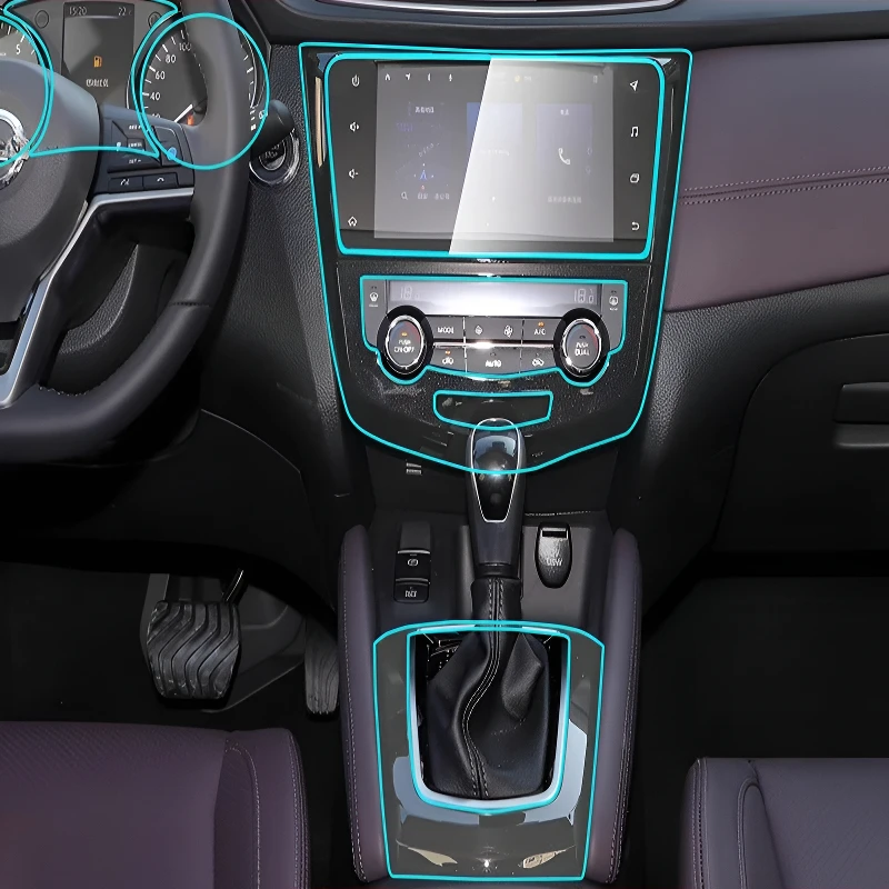 For Nissan Qashqai 2017-2018 Dashboard Multimedia Navigation Transparent Anti-Scratch Protection Film Modification