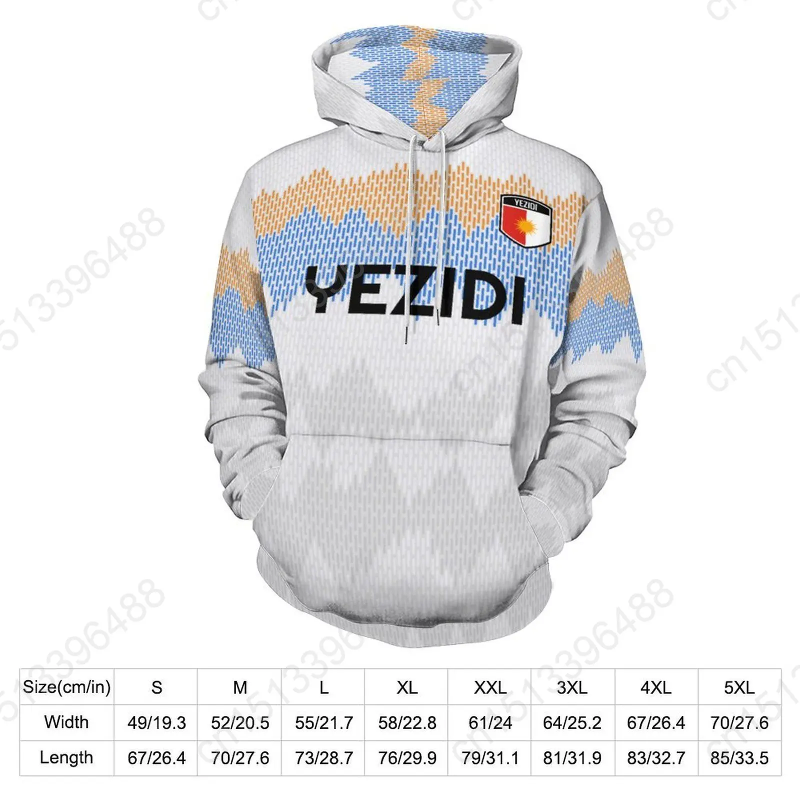 YEZIDI Flag 3D Hoodie Polyester Cool Men Women Harajuku Sweatshirt Unisex Casual Pullover Hoodies Custom Name