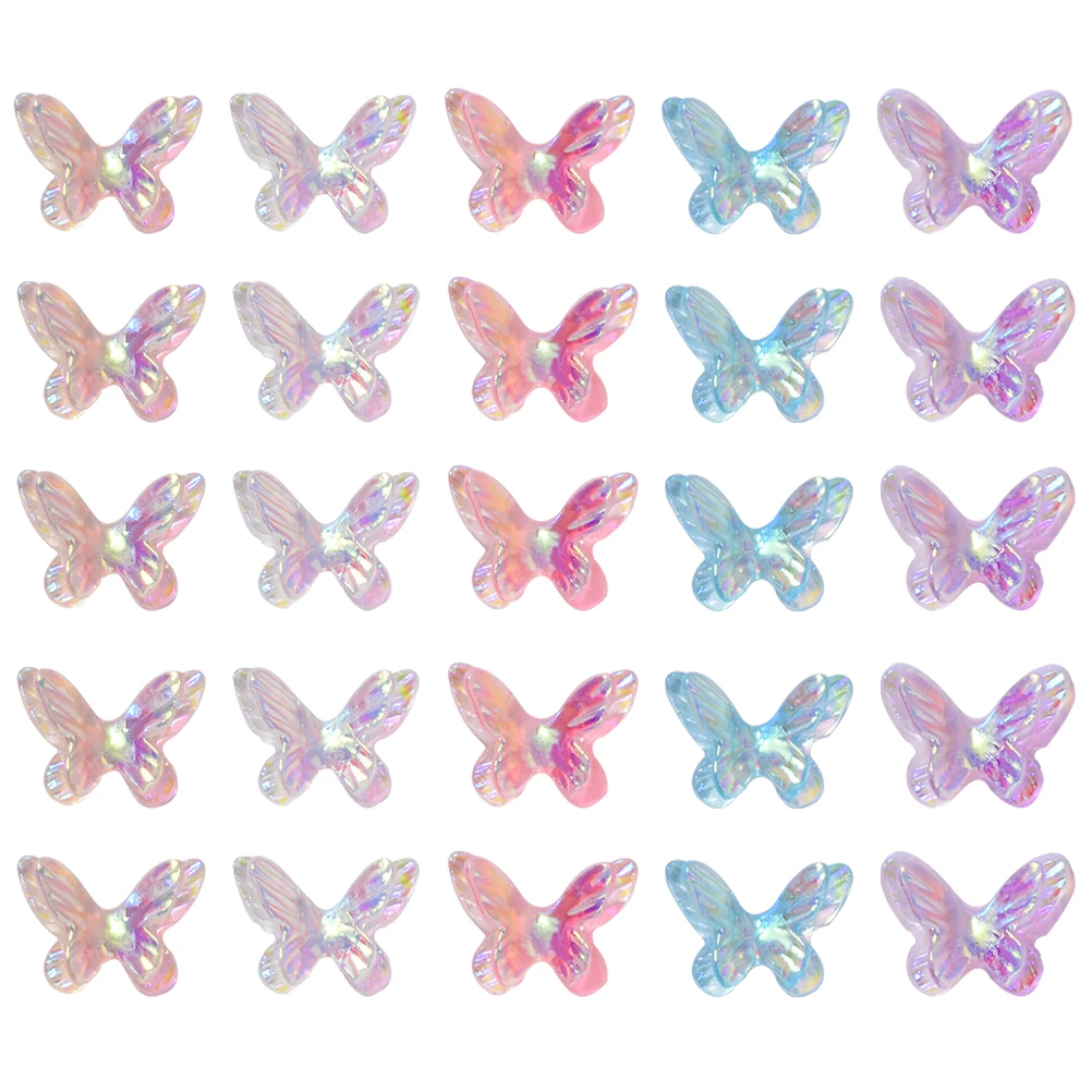 

40pcs Butterfly Nail Art Decorations Exquisite Diy Manicure Accessories Colorful 3D Small Nail Diy Decor For Home Salon