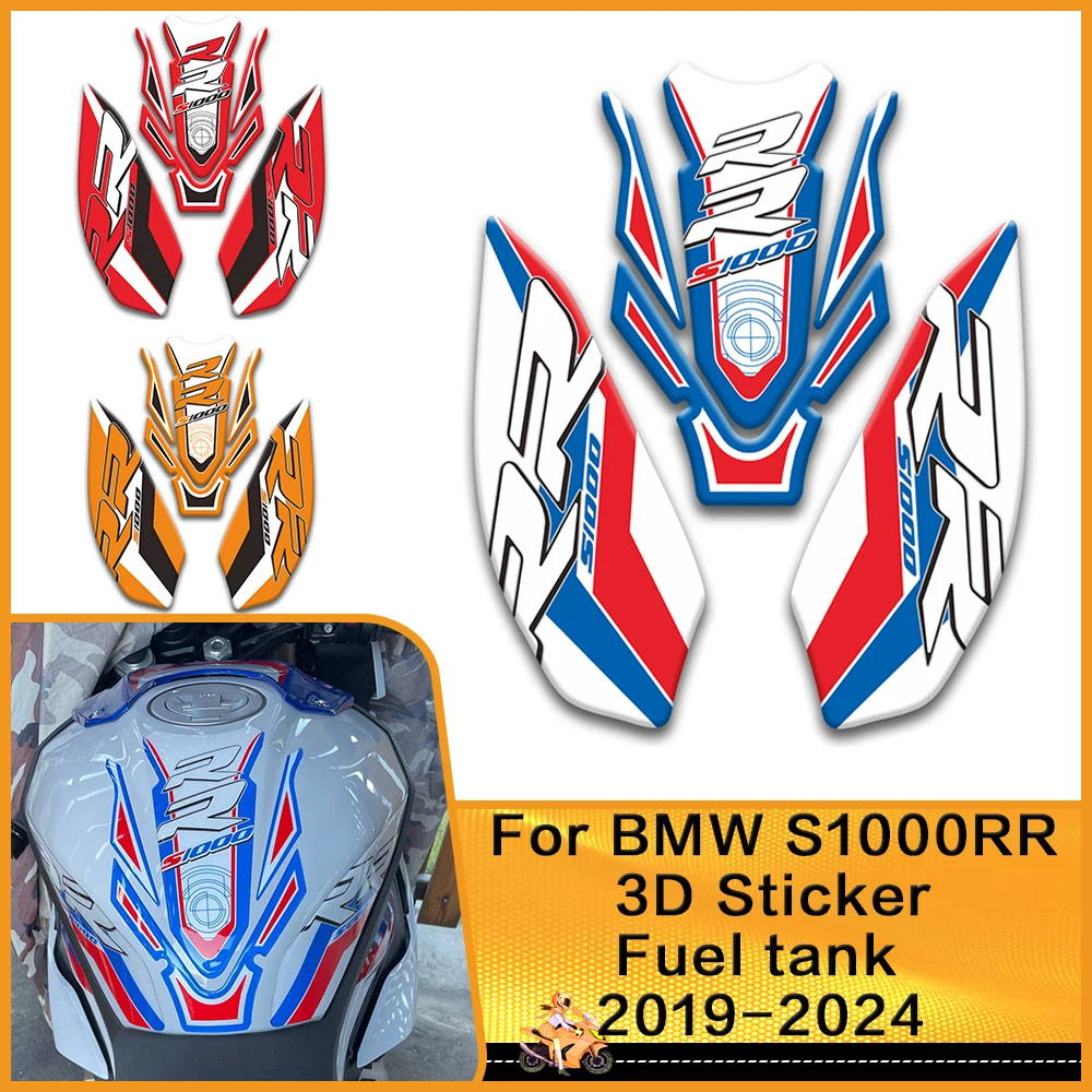 

For BMW S1000RR S1000 RR 2019-2023 Fuel Tank Sticker 3D Gel Fuel Tank Protector Motorcycle Decorative Decals Reflective Stickers