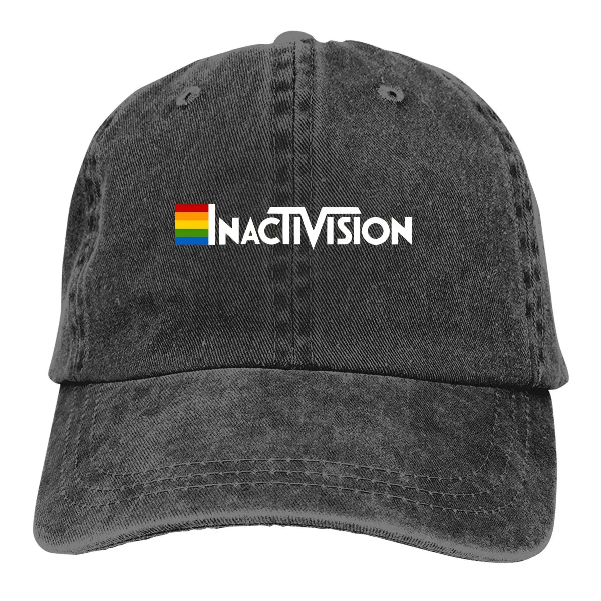 Washed Men's Baseball Cap INACTIVISION' Retrogaming Logo Activision  Tribute Trucker Snapback Caps Dad Hat Activision Golf Hats