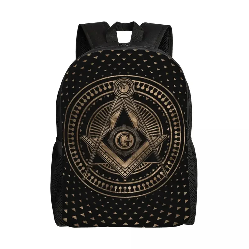 Custom Freemasonry Masonic Mason Symbol Travel Backpack Women Men School Laptop Bookbag Freemason College Student Daypack Bags