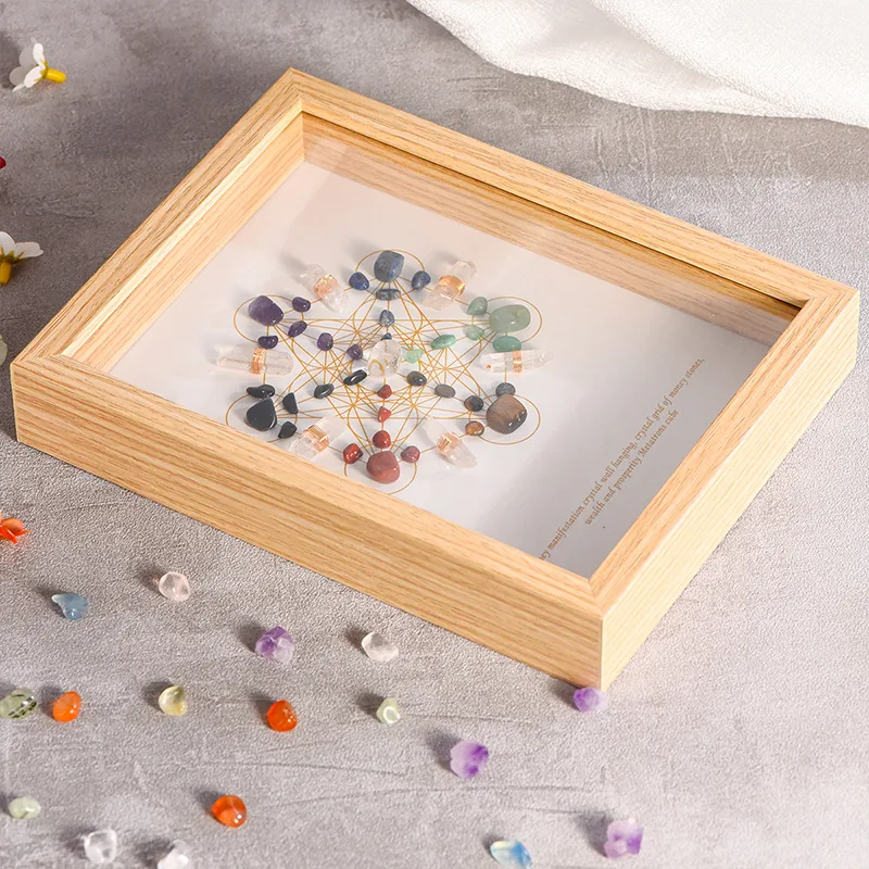 White Crystal Strip Photo Frame Crushed Stone Picture Frame Imitation Wooden Pieces Gift for Friends Home Decoration