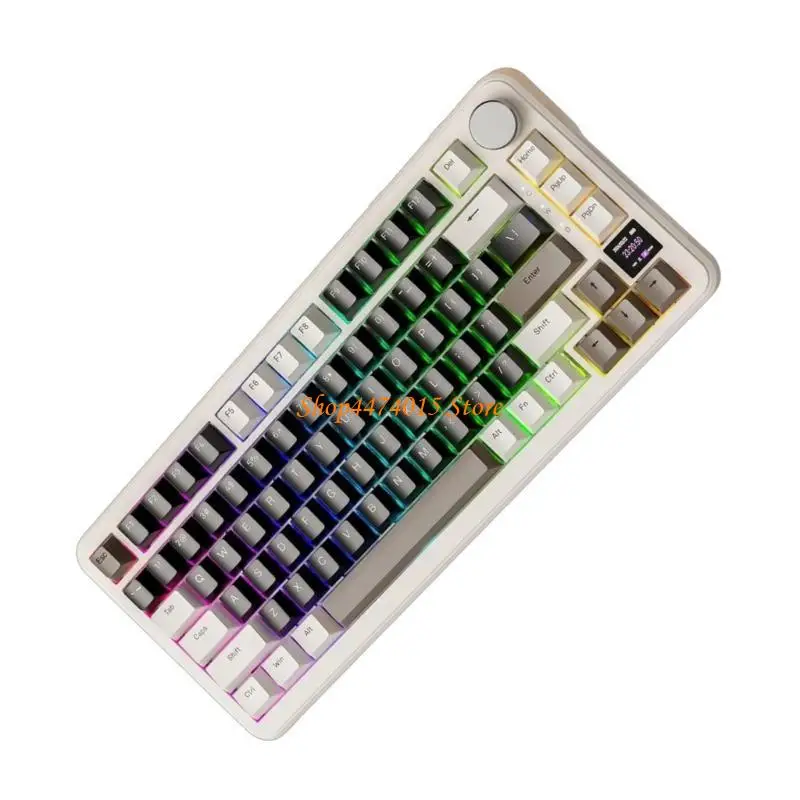 K1AA 81Key لوحة مفاتيح ألعاب ميكانيكية BT5/2.4G/USB C هيكل حشيات ERGONICIC مع مقبض 75 ٪ حفظ مساحة مكتب