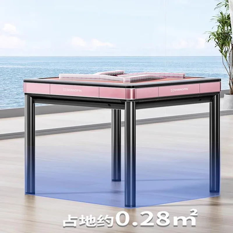 

Power-driven Tempered Glass Dining Table Dining Room Storage Drawer Mahjong Table Amusement Tavoli Da Pranzo Home Furniture LVMC