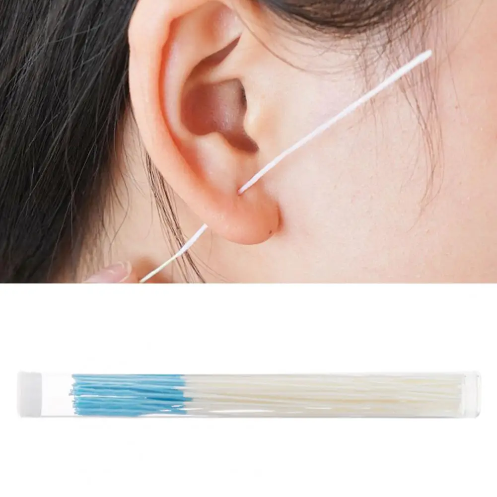 60Pcs/Set Earring Hole Floss Disposable Anti-clog Colorful Dirt Removal Piercing Aftercare Men Women Ear Hole Cleaning Line
