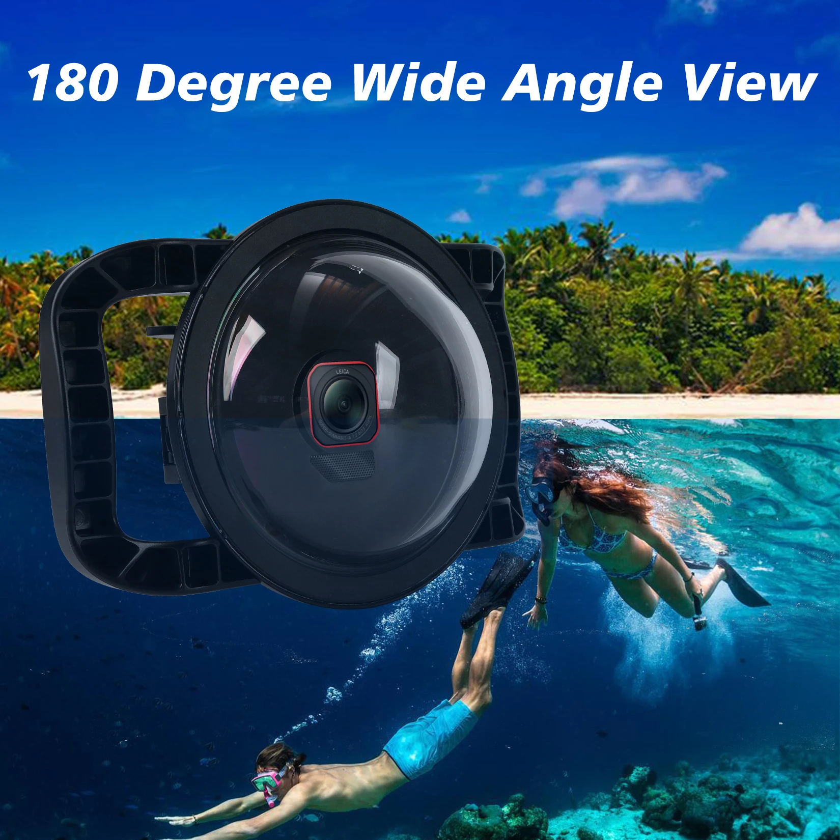 

For Insta360 Ace Pro 2 Camera Underwater Dome Port Waterproof 98.4FT Hatch To Closure System Anti-Scratch Acrylic Up Material
