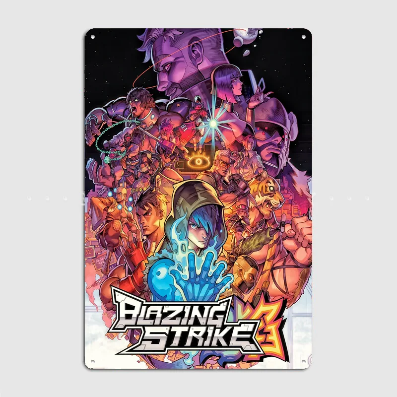 Blazing Strike 3: Character Collage Poster Metal Tin Sign Indoor Outdoor Home Decor Bar Custom Posters Wall Room Decorations