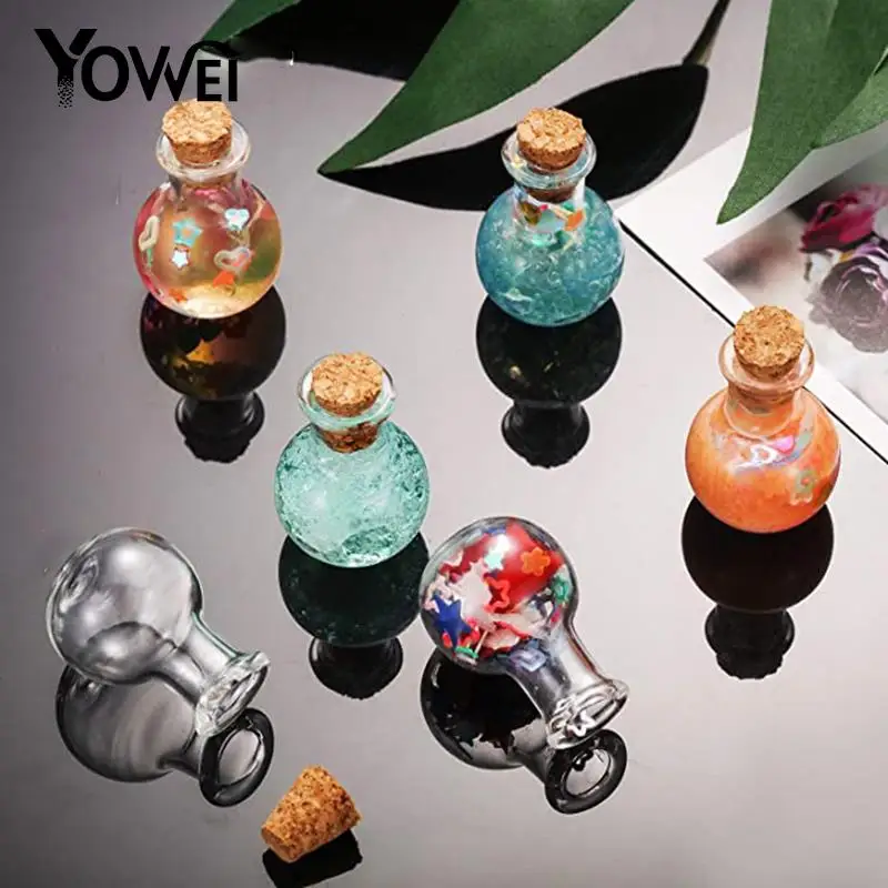 10Pcs Wishing Bottle Perfume Bottle Glass Bottles Miniature Potion Bottle Mini Cork Glass Vials Wedding DIY Mini Drift Bottle