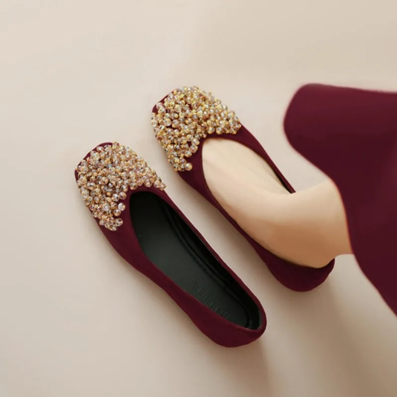 

2026 New Women's Shoes Exquisite Rhinestone Casual Shoes for Woman Comfortable Shallow Flat Shoe Designer Shoes Zapatos De Mujer