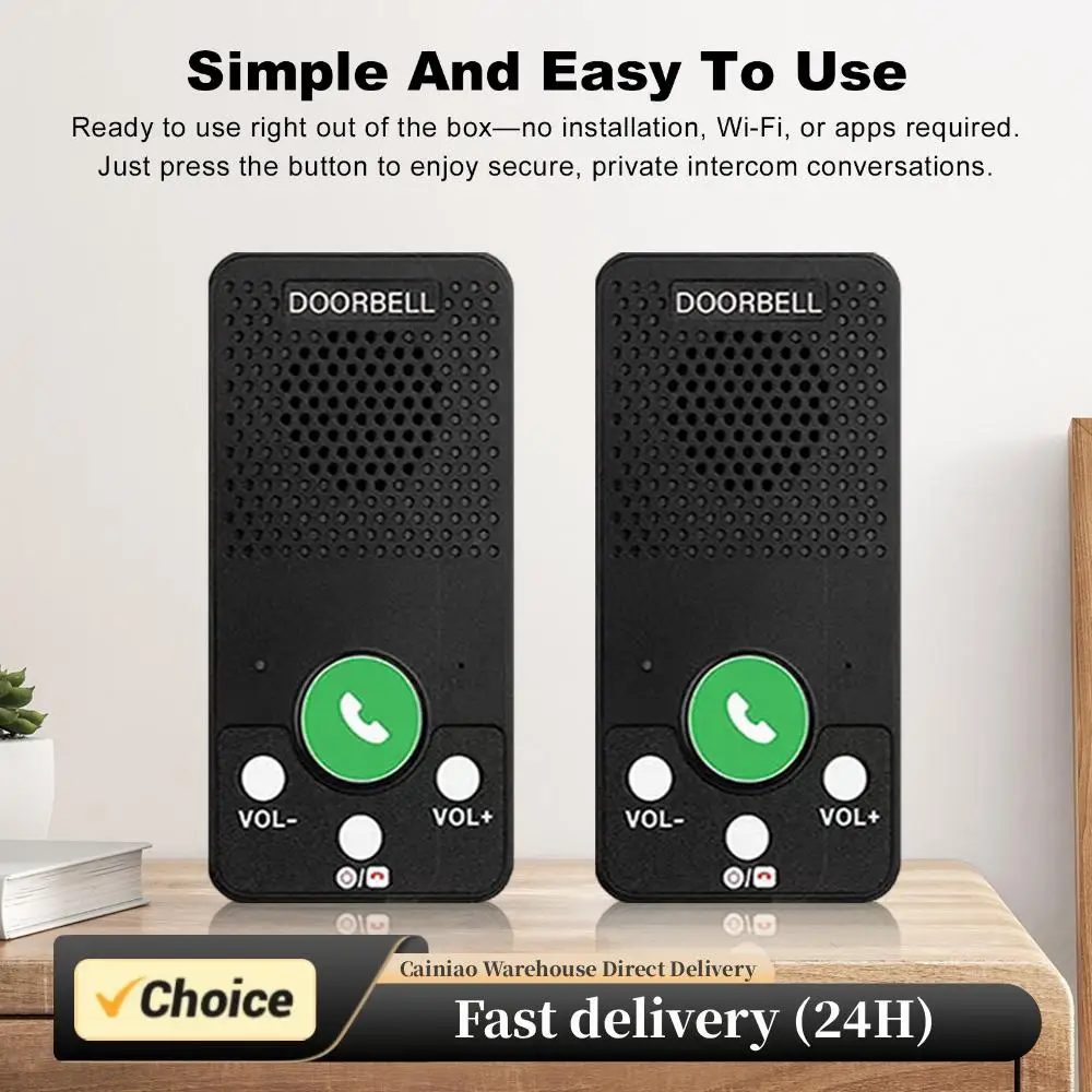 

Intercoms Wireless with 4 Chimes 8 Volume Levels Hands-Free Wireless Intercom System for Business Offices Indoor Outdoor