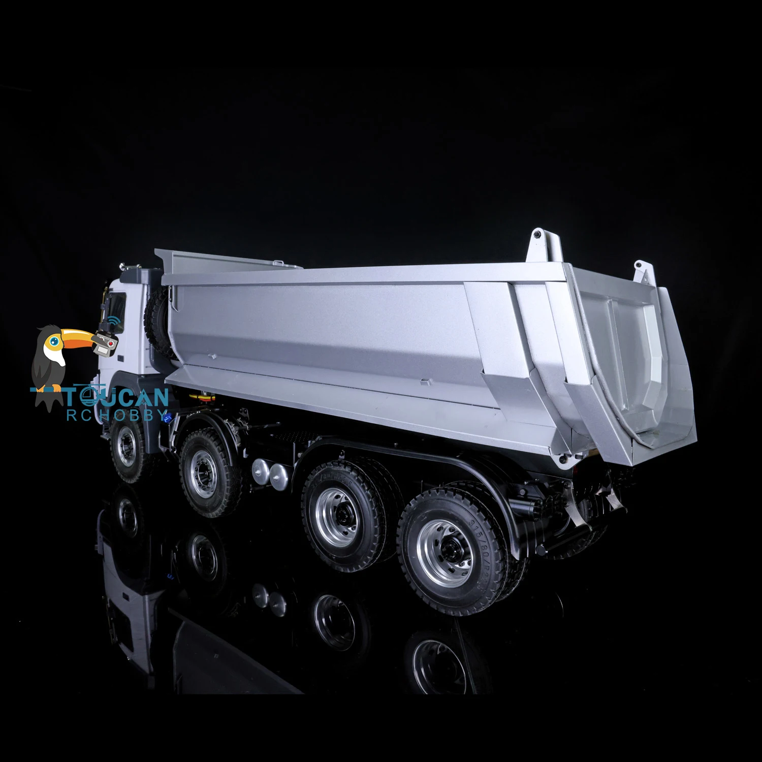 JDM 65D 1/14 8*8 Metal Hydraulic RC Dumper Remote Control Truck Model with 2Speed Differential Lock Axle Toy TH18485-SMT5