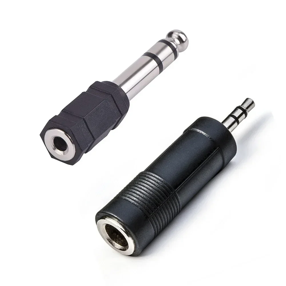 Adaptador de áudio 3.5mm fêmea para 6.35mm macho fone de ouvido estéreo adaptador de áudio conector de microfone de alta qualidade