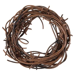 2.5M Fake Rusted Barbed Plastic Barb Wire Decoration Halloween Wires Garland Haunted House Prop Party Decorations Cowboy Decor