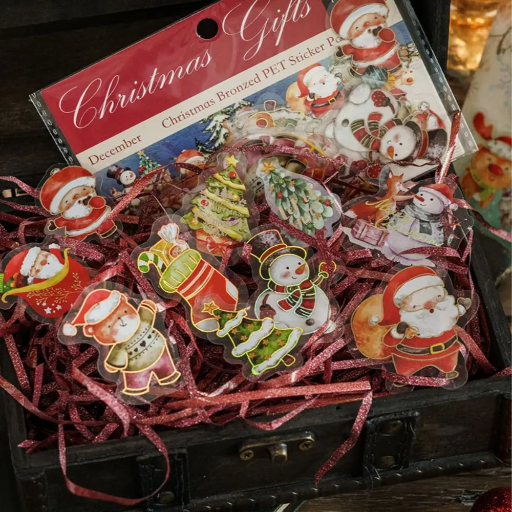 Festival Sticker Christmas Sticker Sticky Labels Gifts Decor Snowman Tree Stickers Adhesive Waterproof Decorative Stickers
