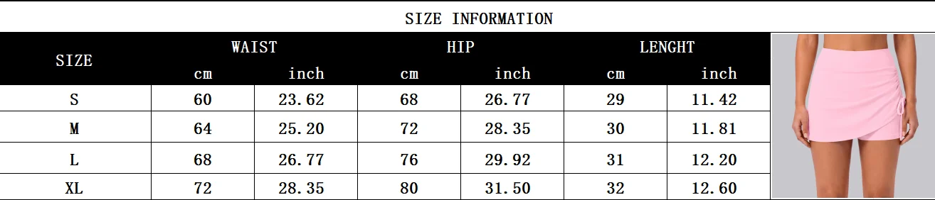 Rooftrellen Damen Atmungsaktive Sommer-Shorts mit Kordelzug, Gym-Sport-Yoga-Kurzrock, Einfarbig, Schnelltrocknende Fitness-Shorts Culotte – Detail 2