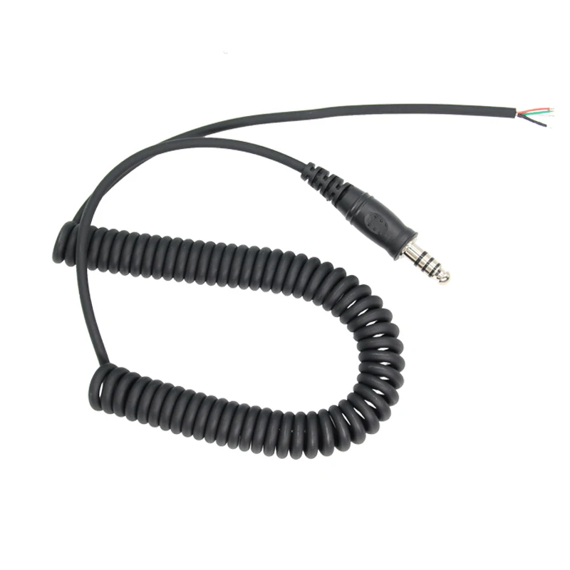 DIY Replacement Wire Spring Adapter Wire For Helicopter Headset U174/U Headphone Adapter Spring Audio Cable Earphone Accessories
