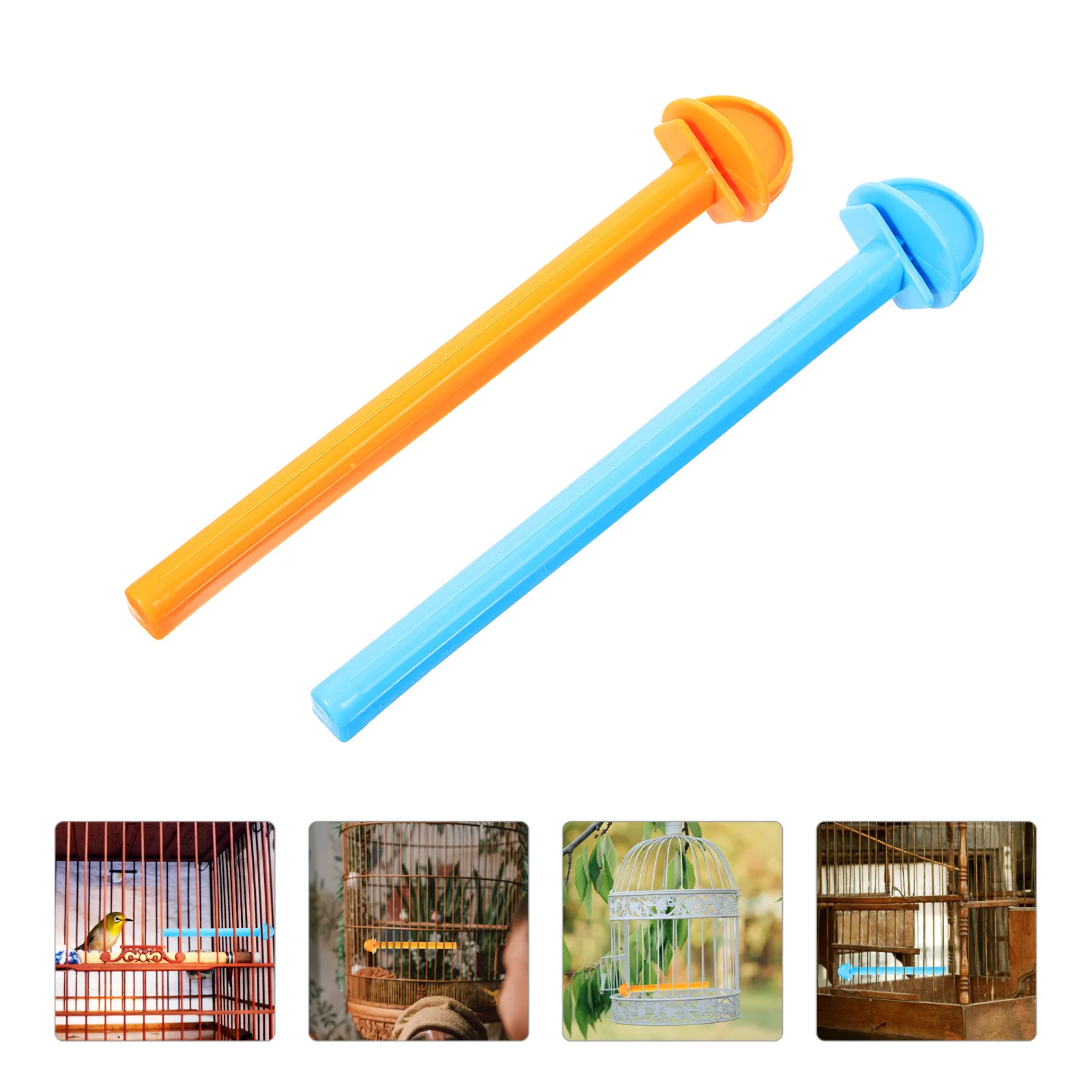 

10 Pcs Blue 5 Yellow 5 Bird Perch Plastic Stands Cage Accessories Parrot Claw Stick Durable Safe Design Easy Installation