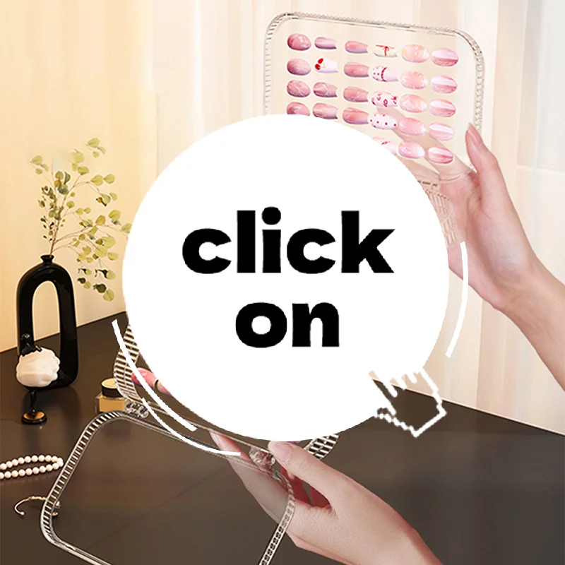 ثلاثة أضعاف الصحافة على شفافة مسمار رف شاشة البلاستيك مسمار صندوق تخزين الضغط على مسمار المنظم لعرض الأظافر كاذبة #1