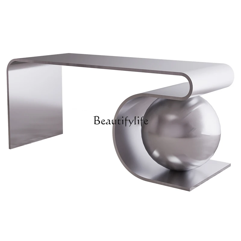 

Stainless steel brushed Nakajima store display table display in the middle